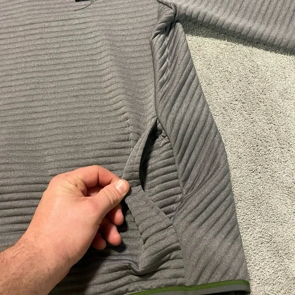 L.L. Bean Gray Ribbed Crewneck with Green Trim - Picture 9 of 16